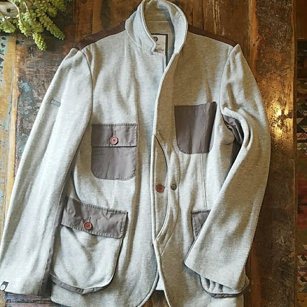 Under 2 flags jacket with lambskin yoke accent.